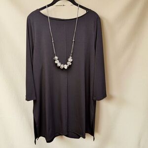 Alfani Black 3/4 Sleeve XL Stretch Scoop Neck Mini Dress